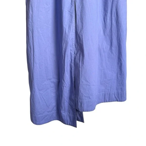 Tyler boe Cynthia Midi Wrap Dress Women Sz Medium Iris Blue Sleeveless 1/2 Zip - Picture 9 of 13